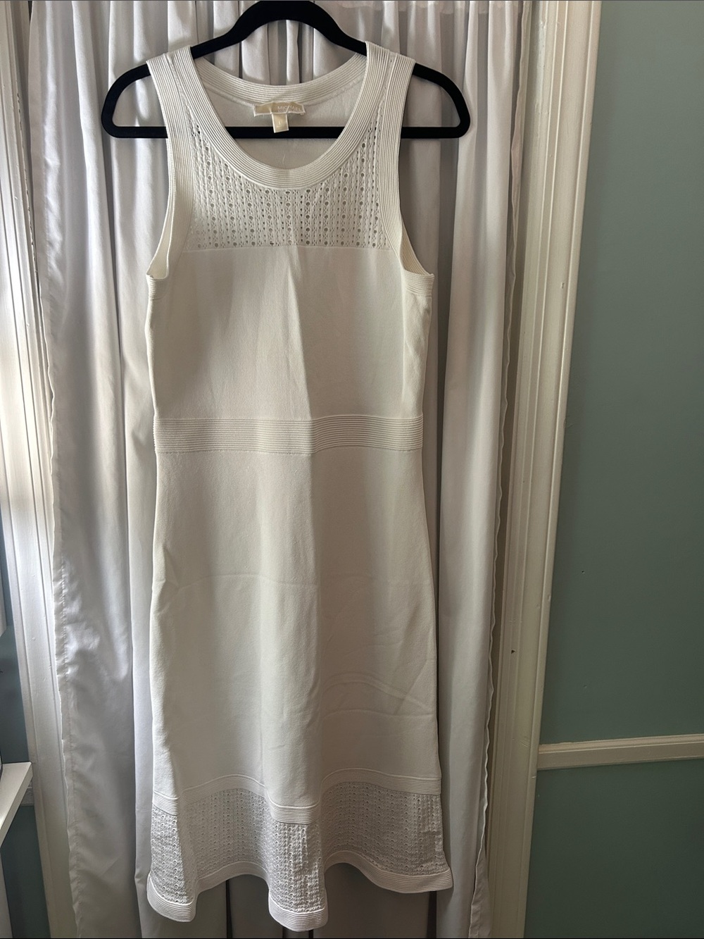 Michael Kors White Sleeveless Knit A-Line Dress